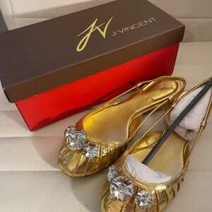 Women J Vincent Gold Sandals New in box